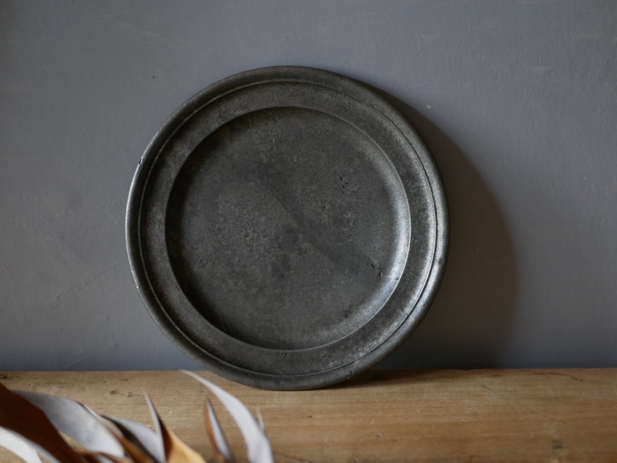 フランスアンティーク　ピューター製　プレート　ブロカント　蚤の市 フランスアンティーク ピューター製 プレート ブロカント 蚤の市