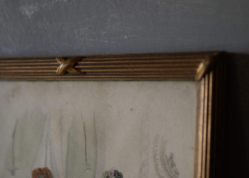 フランスアンティーク新聞　ル　プティ　ジャーナル　リトグラフ額装品 パリのファッション】貴婦人たちと子ども 額付きリトグラフ画