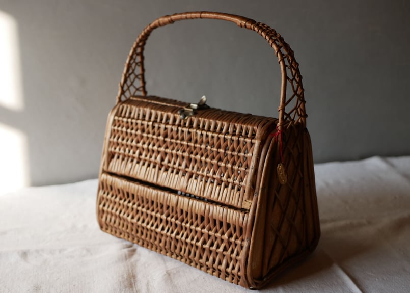 パニエ 籠バッグ フランスアンティーク ブロカント | mamantique