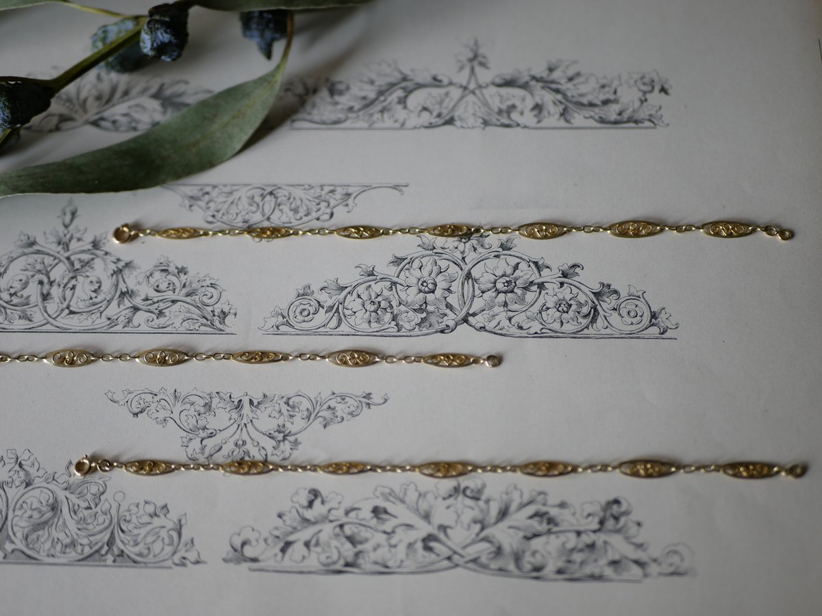 残り→1【FB-05】フィリグリー K18 ブレスレット フランス