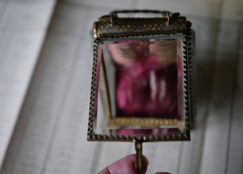 懐中時計 ガラスのジュエリーケース フランスアンティーク