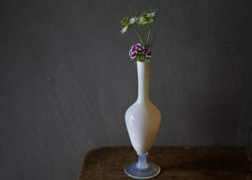 セーヴル 花器 クリスタル オパリン フラワーベース フランス