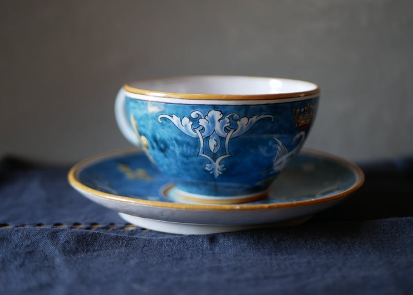 A フルール・ド・リス カップ＆ソーサー 鳥と王冠 フランス