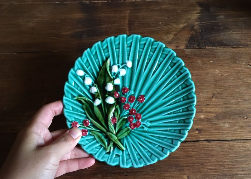 訳あり★ラリック フランス★すずらん ビンテージ プレート★可愛らしいお皿です 訳あり☆ラリック フランス☆すずらん ビンテージ プレート