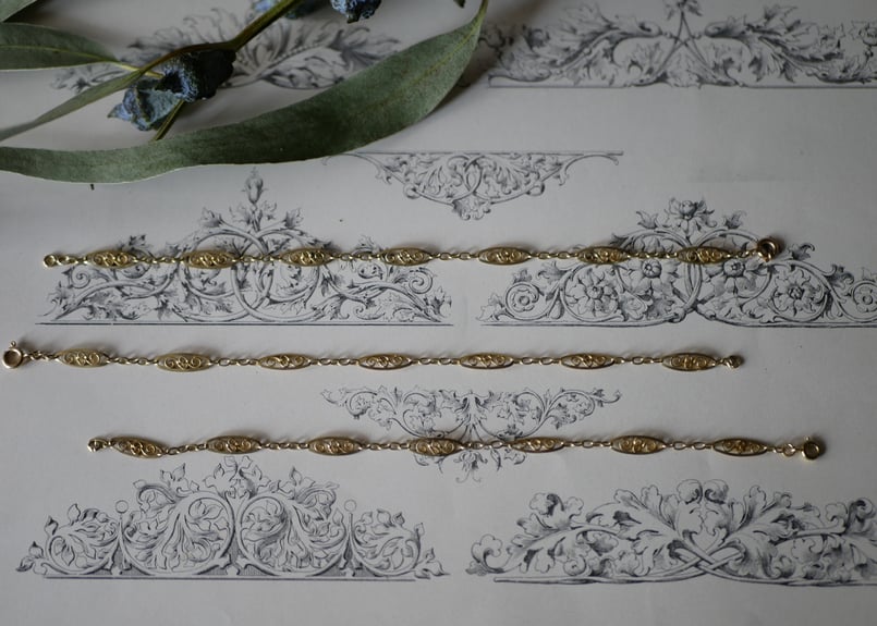 残り→1【FB-05】フィリグリー K18 ブレスレット フランス