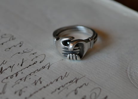fede ring, sterling silver