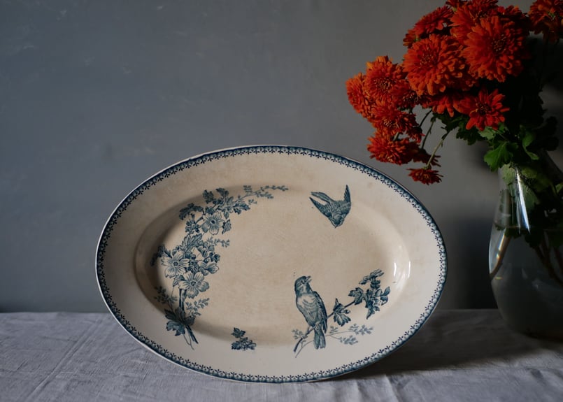 鳥の大きなお皿 フランスアンティーク ブロカント | mamantique