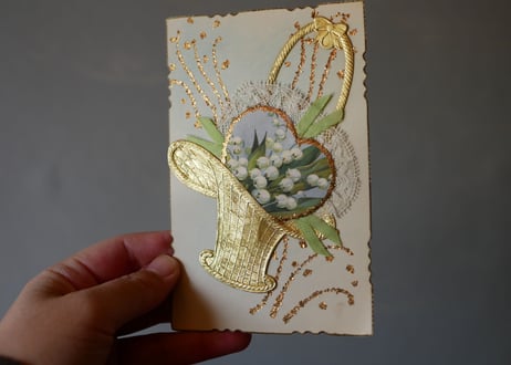 panier muguet,  card