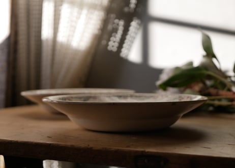 ヒイラギ　深皿　アンティークプレート　ブロカントのある暮らし　フランスアンティーク