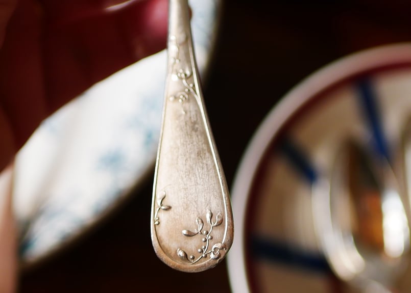 フランスアンティーク エルキューイ シルバースプーン5本セットBaguette フランスアンティーク エルキューイ シルバースプーン5本セット