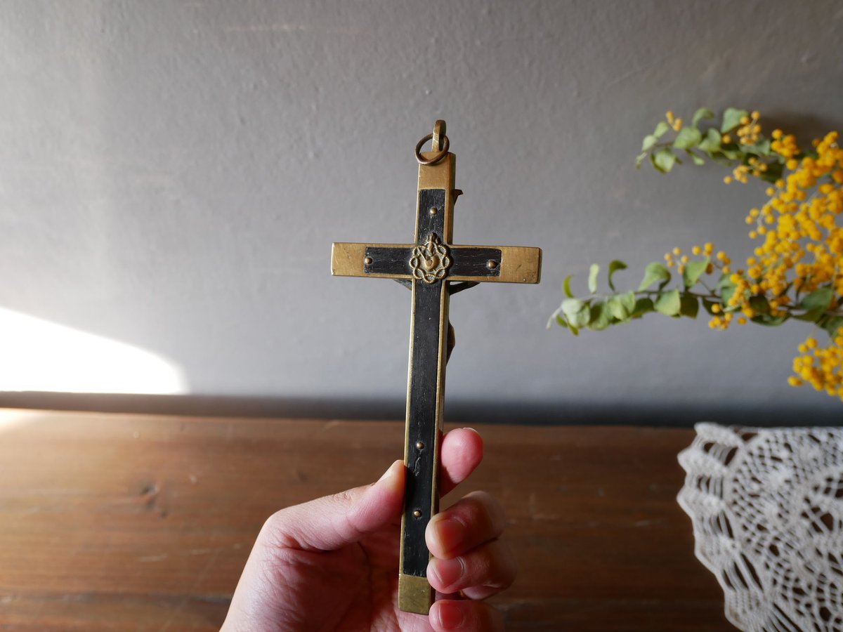 フランスアンティーク 十字架 ロザリオ キリスト | mamantique