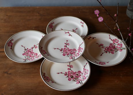 在庫→１　Fleurs de pêche 【桃の花】平皿 フランスアンティーク