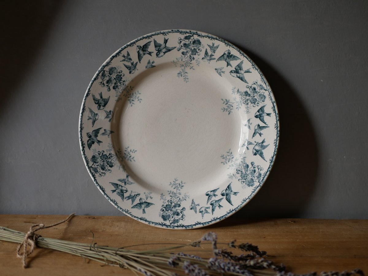 アンティークプレート すずめ 鳥 フランスアンティーク アンティークの