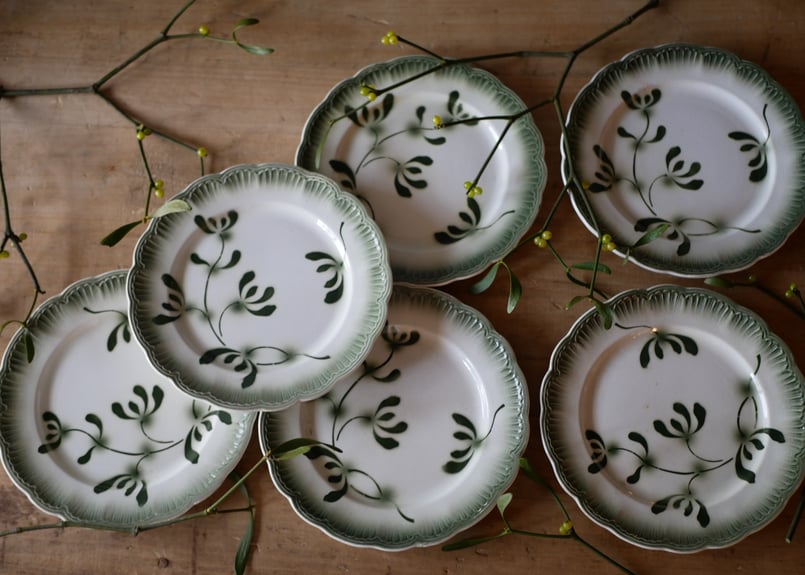 ヤドリギ プレート アンティーク 2枚セット ヤドリギ プレート アンティーク 2枚セット