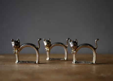 猫のナプキンリング　フランスアンティーク　ブロカントのある暮らし 猫のナプキンリング フランスアンティーク ブロカントのある暮らし