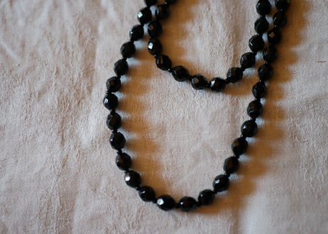 フレンチジェット　黒ガラスのネックレス　⑦french jet glass necklace