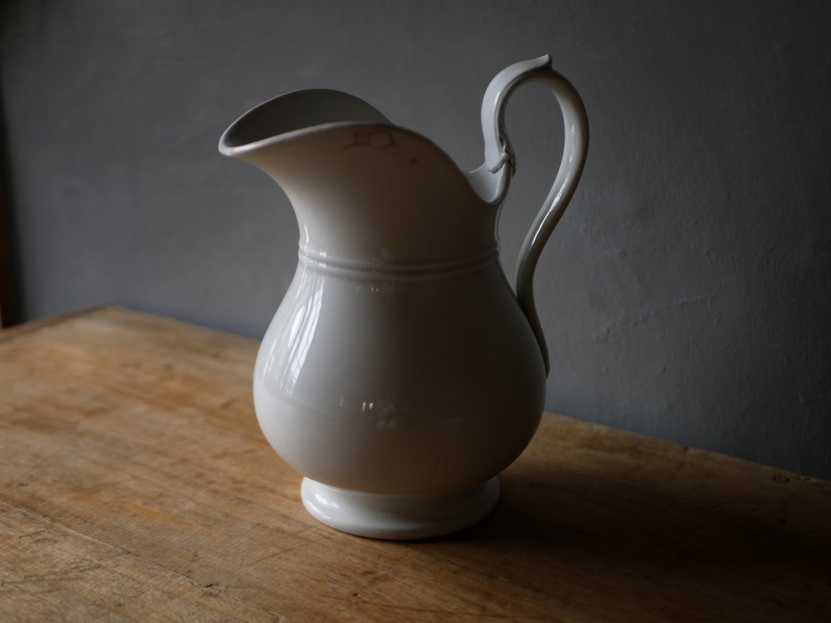 クレイユモントロー フランスアンティーク ピッチャー ピシェ 花器