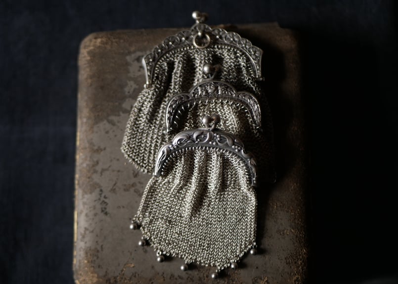 純銀製 宿り木 ヤドリギ ポルトモネ コインケース フランス