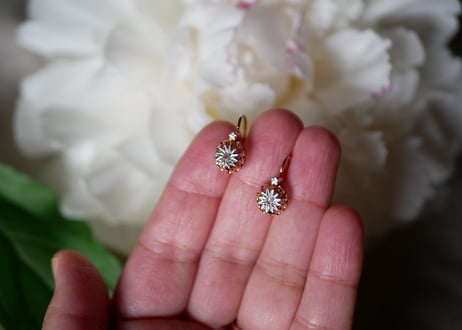 FE-06 Natural Diamond K18 PG Earrings