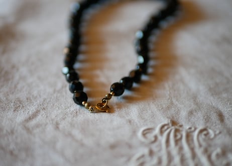 フレンチジェット　黒ガラスのネックレス　⑨french jet glass necklace
