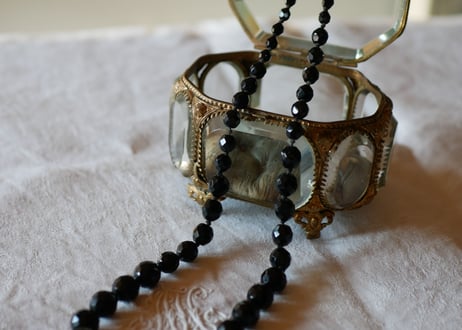 フレンチジェット　ガラスのネックレス　③french jet glass necklace