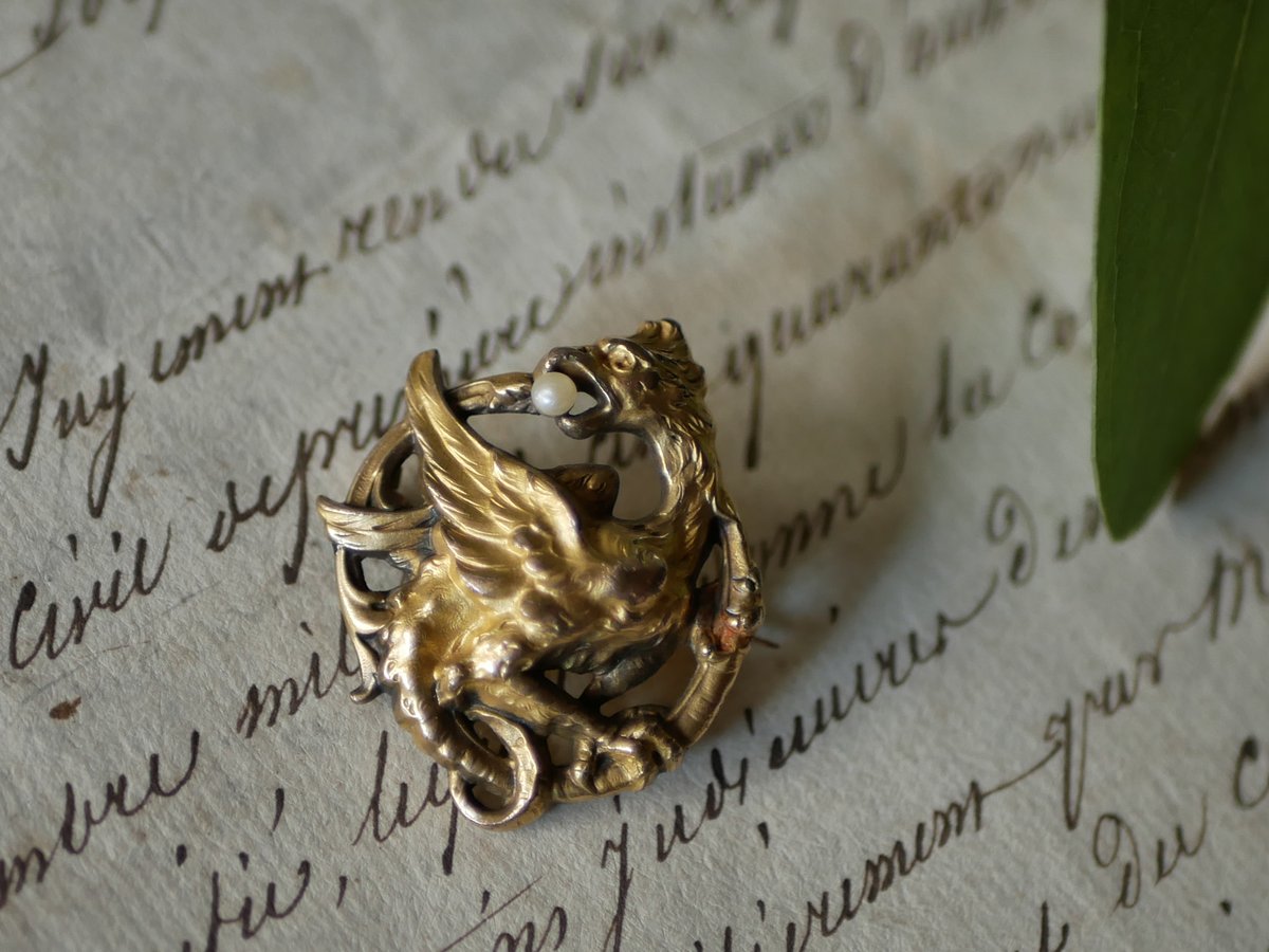 FIX グリフォン アンティークブローチ フランスアンティーク | mamantique