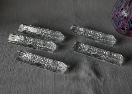 カトラリーレスト　クリスタルガラス　フランスアンティーク　アンティークのある暮らし