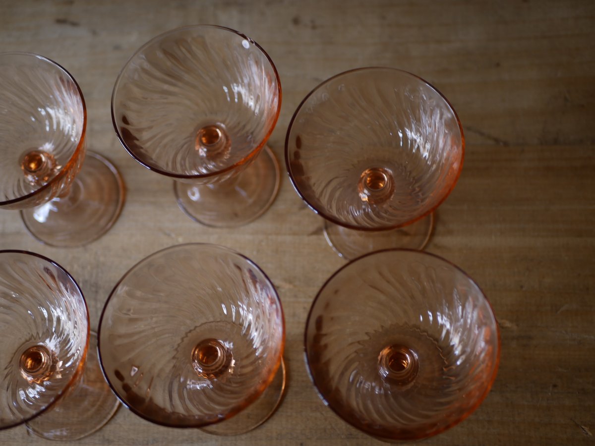 Luminarc社 ピンクガラスのヴィンテージグラス フランスヴィンテージ