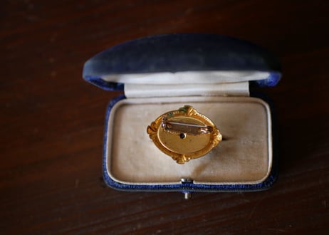 ルーサイト 青いバラのブローチ FRANCE antique BROCANTE vintage