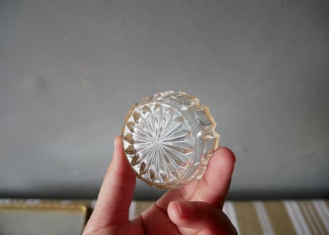 カットガラス　小物入れ　アクセサリーボックス　フランスアンティーク