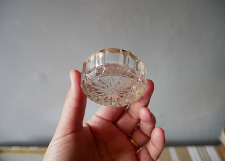 カットガラス　小物入れ　アクセサリーボックス　フランスアンティーク