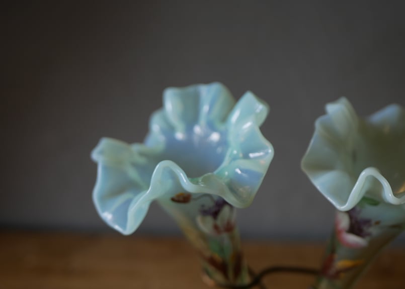 ウランガラス ベルエポック時代 フラワーベース フランスアンティーク