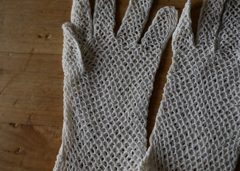 B クロッシェレース グローブ フランスヴィンテージ フランス