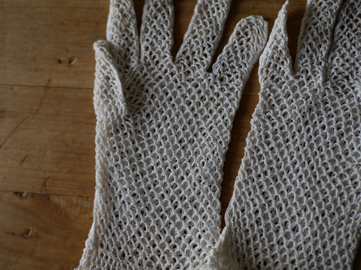 B クロッシェレース グローブ フランスヴィンテージ フランス