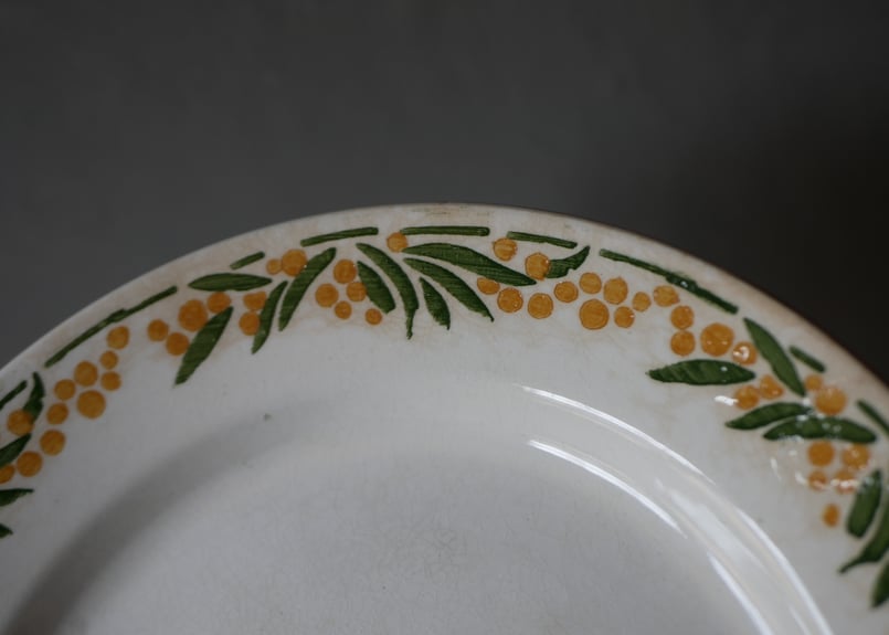 フランスアンティーククレイユモントローSYLVAミモザシリーズ小鳥柄