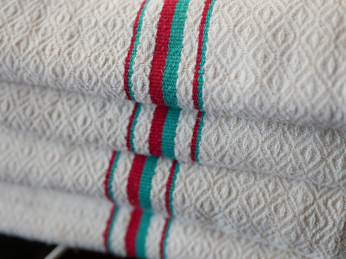 バスク リネン トーション インディゴ キッチン クロス フランス