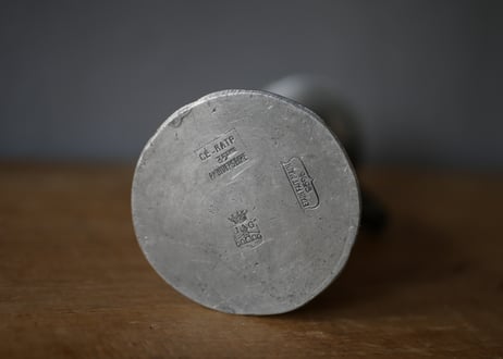 ピューター製　一輪挿し　フランスアンティーク　RATP　記念品　ブロカント