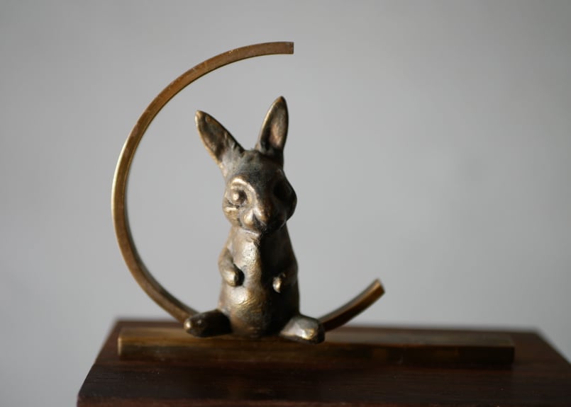 ブックエンド 月のうさぎ フランスアンティーク | mamantique