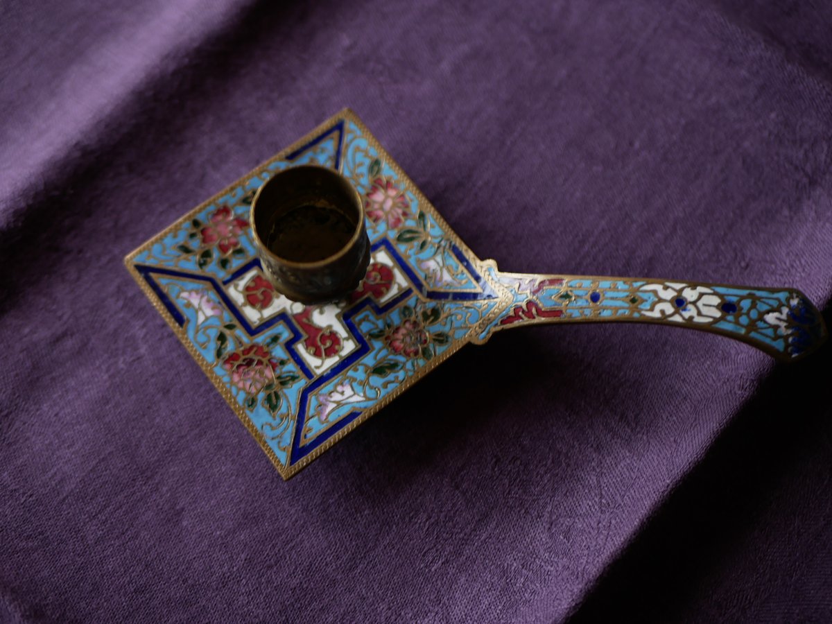 フランスアンティーク花型キャンドルホルダー2つセット フランスアンティーク花型キャンドルホルダー2つセット