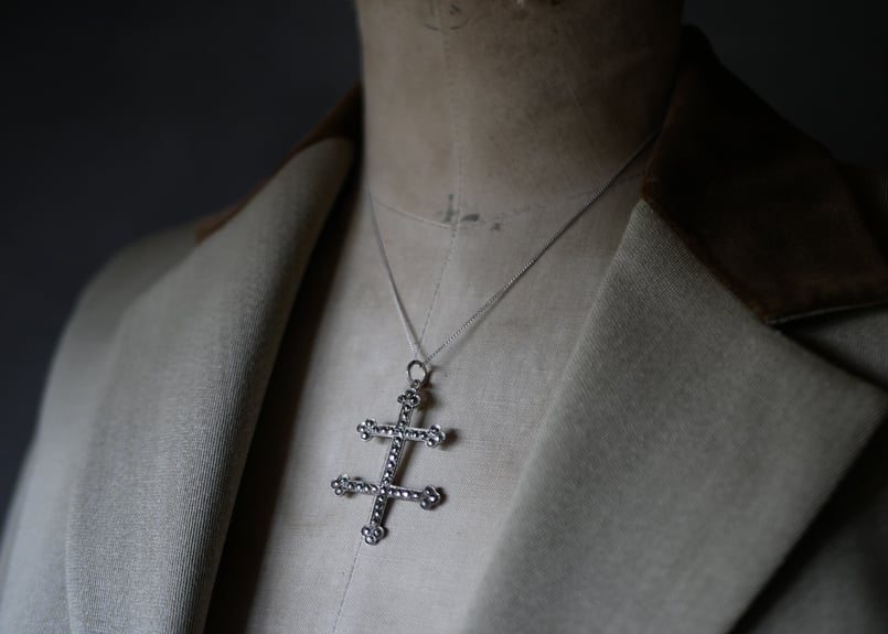 ロレーヌ十字 フランスアンティーク マルカジット 純銀 シルバー