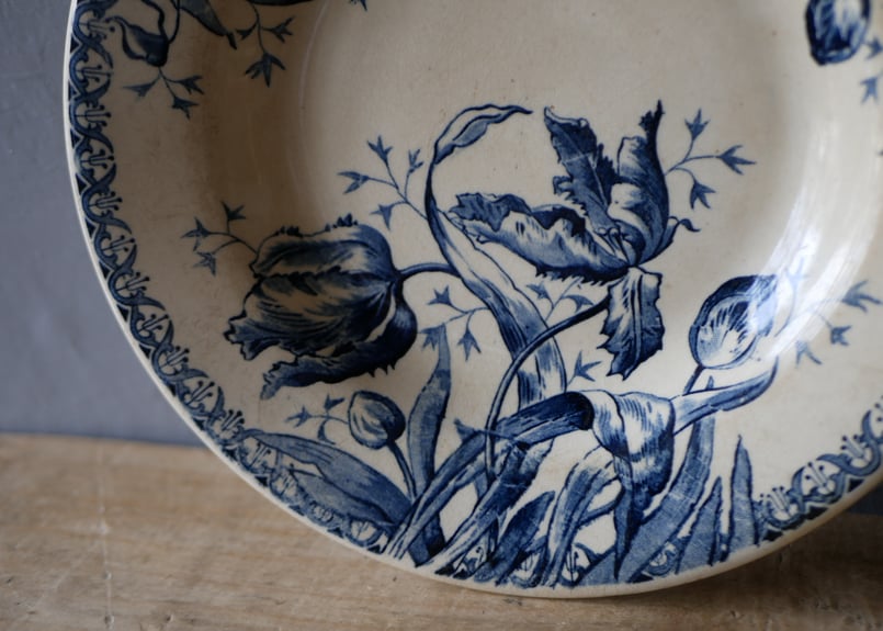 3 フランスアンティーク Gien ジアン チューリップ深皿 no.3 深皿 チューリップ GIEN ジアン フランスアンティーク