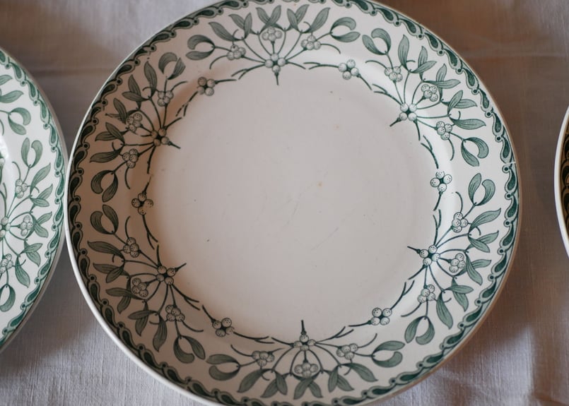 Stock→5 平皿 ヤドリギ フランスアンティーク 宿り木 brocante | maman