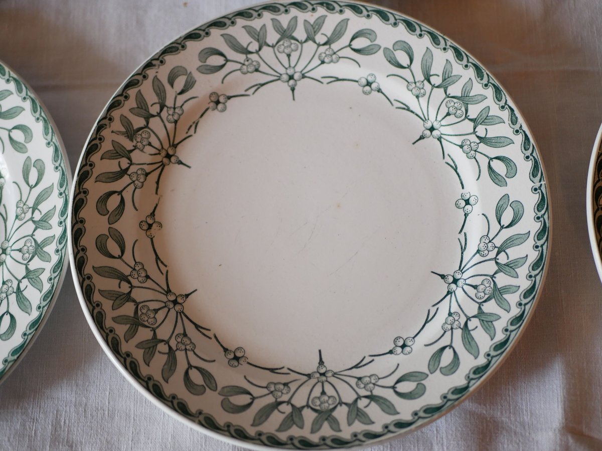フランスアンティークプレート ヤドリギプレート2枚セット ヤドリギ皿