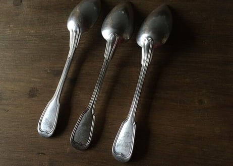 モノグラム入り デザートスプーン CHRISTOFLE クリストフル シルバープレート
