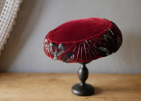 トーク帽　PARIS　帽子　アンティークファッション　フランスアンティーク