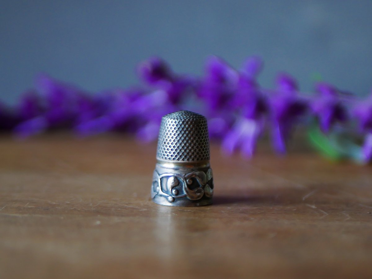 純銀 ヤドリギ フレンチシルバー 指ぬき フランスアンティーク