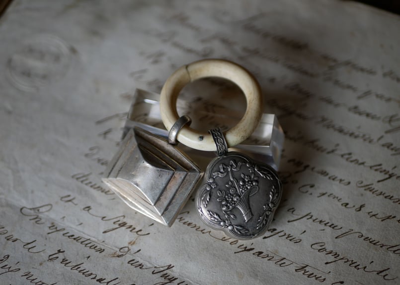 ベビーラトル 純銀 シルバー製 フランスアンティーク ブロカント