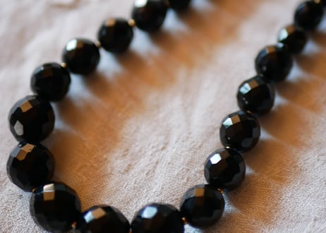 フレンチジェット　黒ガラスのネックレス　⑨french jet glass necklace
