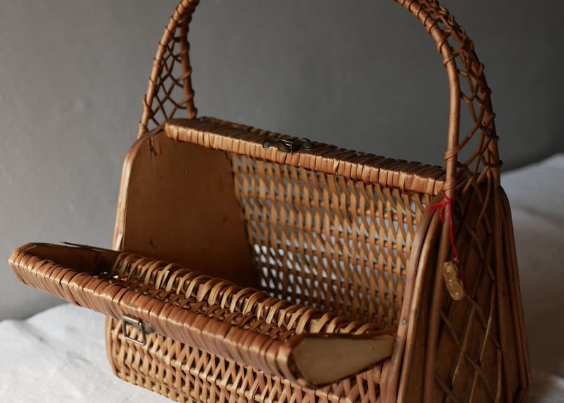 パニエ 籠バッグ フランスアンティーク ブロカント | mamantique