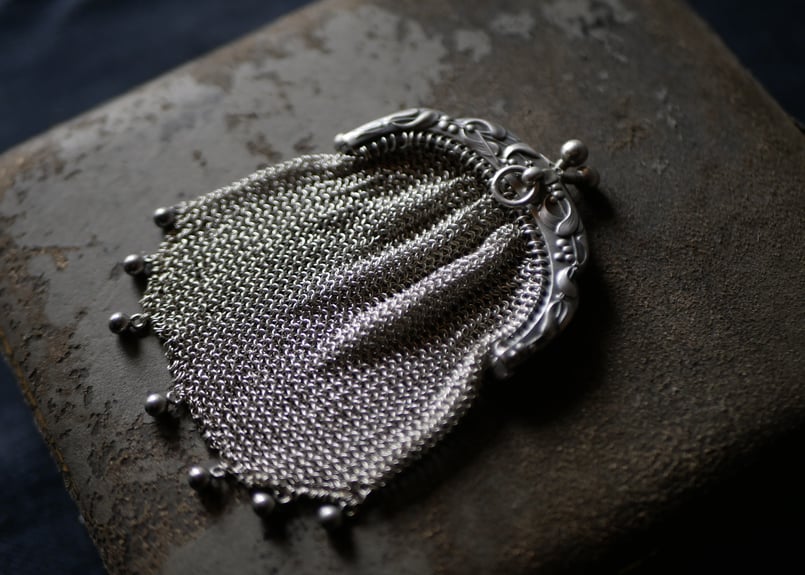 純銀製 宿り木 ヤドリギ ポルトモネ コインケース フランス